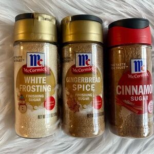 COPY - 3 pack set McCormick finishing sugars white frosting gingerbread spice